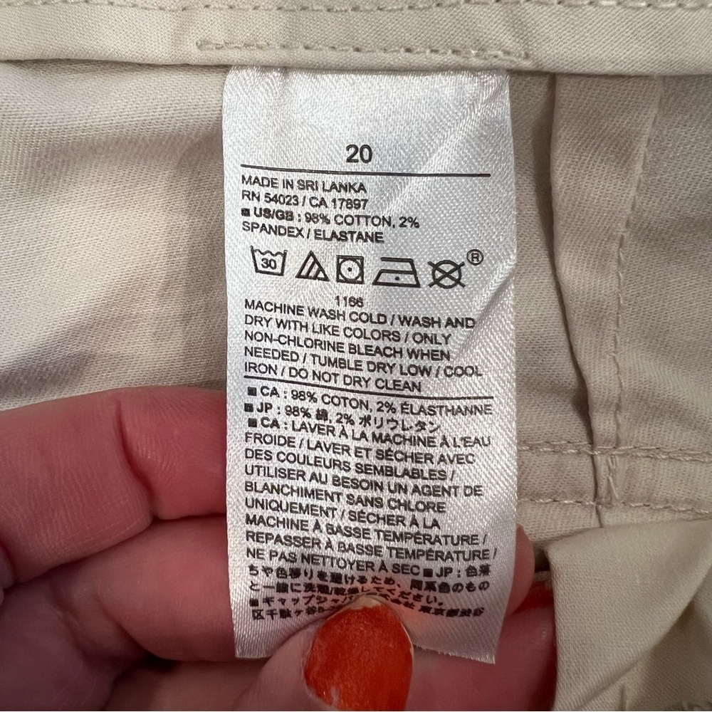 NWT Banana Republic Cream Authentic Chino Tailored Shorts Size 20 #L19 - Picture 12 of 15